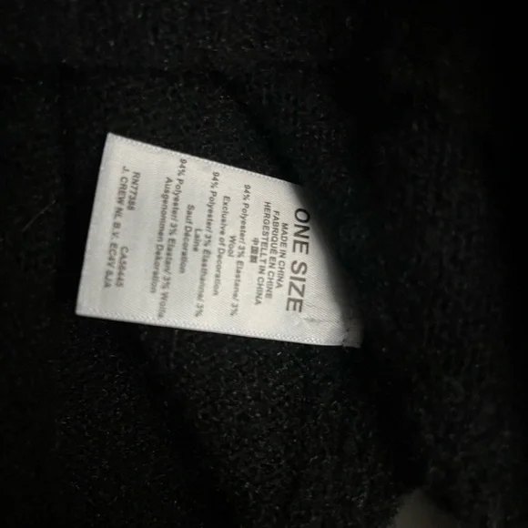 EUC J. Crew Black Poncho (OS) - Picture 3 of 3